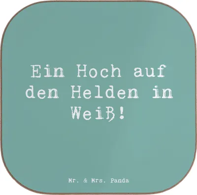 Produktbild von Mr. & Mrs. Panda Tischuntersetzer Spruch Arzt Held - Meeresbrise - Geschenk, Tassenuntersetzer, Getränkeuntersetzer, Tassen Untersetzer, Motivation, Danke sagen, Bedanken