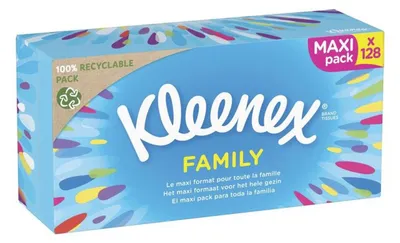 Image de Boîte Family 128 Mouchoirs Blancs - Kleenex