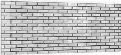 Produktbild von DEQORI Küchenrückwand Glas 125x50 cm 'Weißes Ziegelwerk' Spritzschutz Bad Rückwand Küche