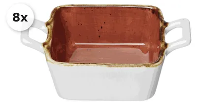 Produktbild von Servierschale quadratisch 11x8cm 8er Set Romo terra