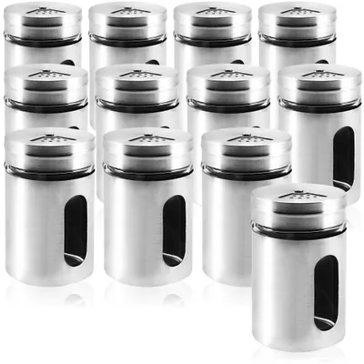 Produktbild von com-four® 12x Salz,- Gewürz,- & Kräuterstreuer Edelstahl