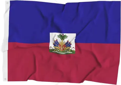 Image de Drapeau haïtien – Drapeau d'Haïti – 150/90 cm – Polyester – Coupe du monde – Drapeau de la Coupe du monde – Drapeau de football – Championnat national