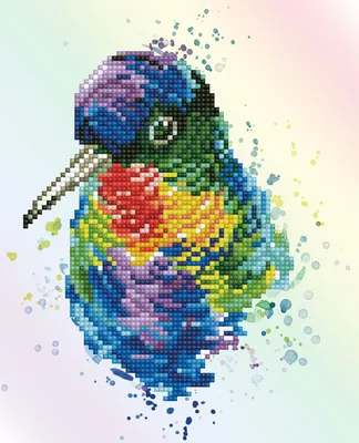 Immagine prodotto di Diamond Dotz Diamond Painting Piume d'arcobaleno - Kreatives Bastelset