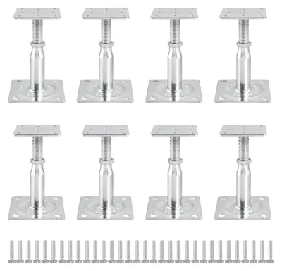 Productafbeelding van 8 x paaldragers, in hoogte verstelbaar, 100-150 mm, balkschoen