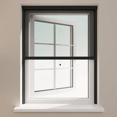Produktbild von DTCH® Insektenschutzrollo – Schwarz Netz – Profil Anthrazit – Kürzbar – 85 x 150 cm
