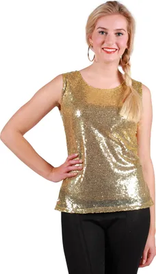 Produktbild von Pailletten-Top Basic gold, Groesse:XS