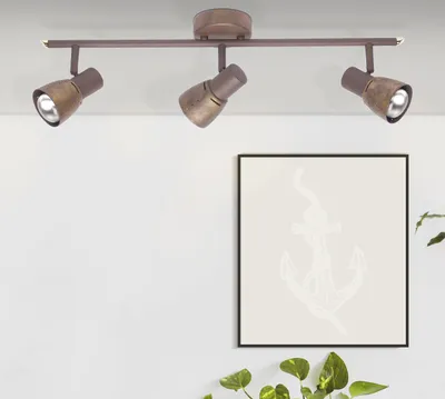Produktbild von BRILLIANT Spotrohr Lava | rustikaler Deckenstrahler | Metall | altkupfer | schwenkbar | 3x E14 max. 28 W