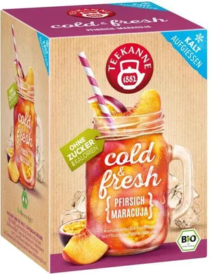 Produktbild von TEEKANNE cold & fresh Pfirsich-Maracuja -Tee 15 x 3,0 g