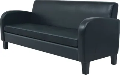 Produktbild von The Living Store 3-Sitzer-Sofa Kunstleder Schwarz