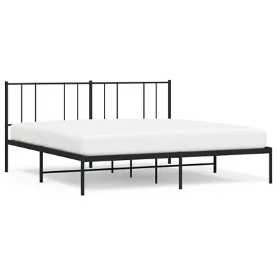 Obrázek produktu pro Kovový rám postele s čelem černý 193 x 203 cm