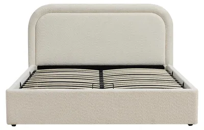 Produktbild von Bett mit Bettkasten 160 x 200 cm - Bouclé-Stoff - Beige – FIDOZIA