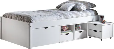 Produktbild von Pferd - Doppelbett, Weiße Eiche, Stauraum