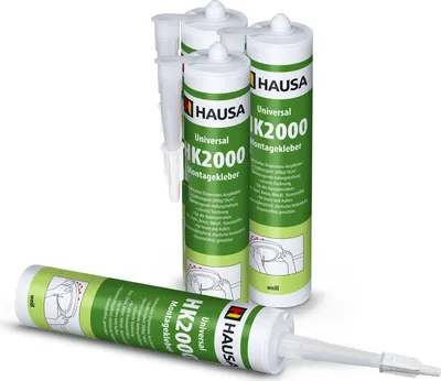 Produktbild von HAUSA High-Tack Montagekleber HK2000 Baukleber für Styropor Leisten 4 x 310ml