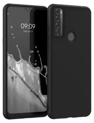 Immagine prodotto di Custodia kwmobile per TCL 20 SE, realizzata in TPU: cover protettiva che supporta la ricarica wireless, flessibile, in gomma, colore nero opaco