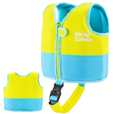Imagen del producto de Chaleco salvavidas para niños de 3 a 6 años, color verde azulado, con correas de seguridad ajustables, ideal para nadar