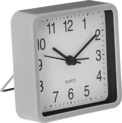 Produktbild von Ruhige Tischuhr für Schlafzimmer, Quarz Wecker, grau - Atmosphera