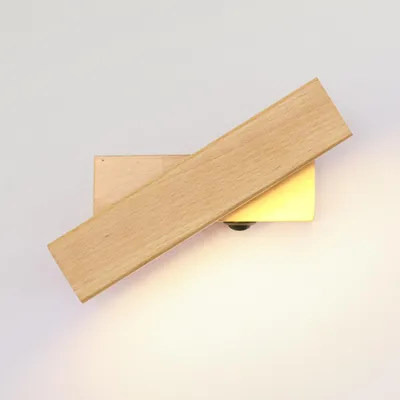 Holz-Wandlampe LED, 4W, 3000K, 360° drehbar, 21 cm