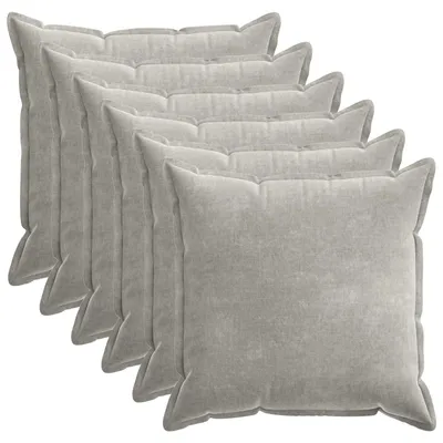 Produktbild von vidaXL Kissenbezug 6 stk. HOUTEN Hellgrau 80 x 80 cm Chenille-Stoff