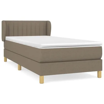 Productafbeelding van vidaXL Boxspringbed met matras, taupekleurig, 90x200 cm, met stoffen bekleding
