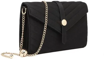 Image de Sac à bandoulière noir élégant avec chaîne, idéal pour un mariage, une fête ou une soirée