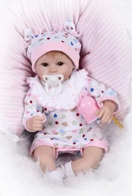 Produktbild von 42cm Reborn Baby Puppe Lebensecht Handgefertigt Weich Silikon-Vinyl Lebensecht