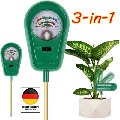 Immagine prodotto di Misuratore di pH 3-in-1, tester per terreno, strumento di misurazione del terreno, misuratore di umidità, spedito tramite DHL