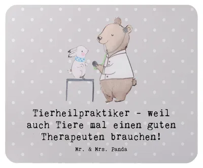 Produktbild von Mr. & Mrs. Panda Mauspad Tierheilpraktiker - Grau Pastell - Geschenk, Berufe, Mouse Pad, Spruch, computer mousepad, Tierwohl, Tiere, Tierheilpraxis, pc, Beruf