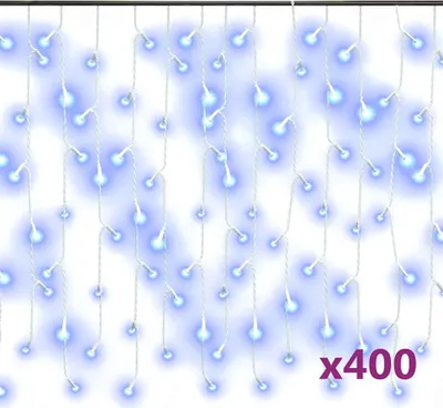 Obrázek produktu pro vidaXL Světelná opona LED Icicle 10 m 400 LED Blue 8 funkcí