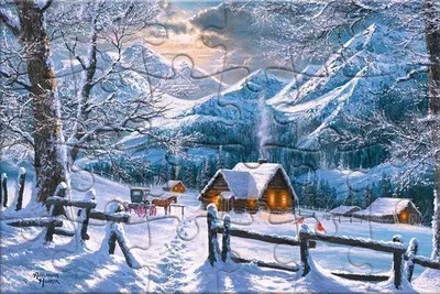 Produktbild von Puzzle 24 Teile Postkarte Schneemorgen 900510 Castorland