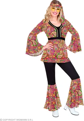 Produktbild von Hippie Kostüm "Paisley" für Damen | Anzug Mehrfarbig - 60er 70er Jahre Größe: S