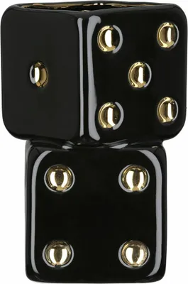 Productafbeelding van Gilde Vase, viereckig, "Gioco", Würfel, Keramik, schwarz, VE 3, L. 12.5 cm, B. 12.5 cm, H. 18.5 cm 62816