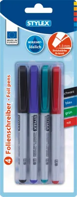 Produktbild von Stylex Folienschreiber - 1-3 mm - wasserlöslich - 4 Farben