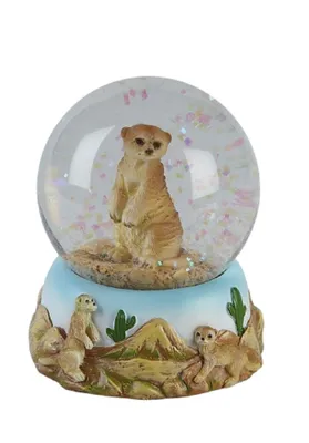 Produktbild von Glitzerkugel Erdmännchen, 8 cm,  Schneekugel Tier Tiere Schneekugeln Erdmann