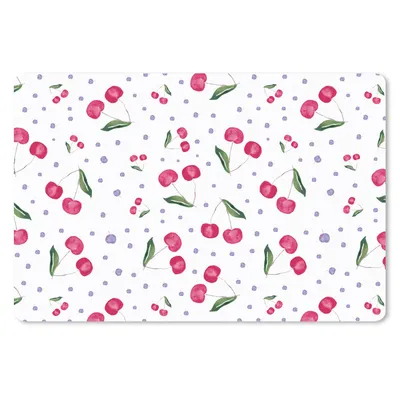 Produktbild von MuchoWow® Schreibtischunterlage Kirschen - Obst - Weiß 60x40 cm - XXL Mauspad - Großes Mauspad