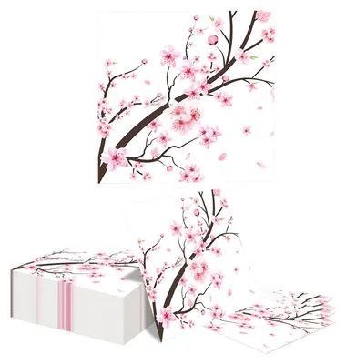 40 Cocktailservietten 2-lagig Kirschblüte rosa 16,51 x 16,51 cm