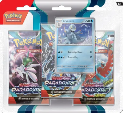 Produktbild von Pokemon Karmesin & Purpur - Paradoxrift 3er-Pack Blister Cryospino
