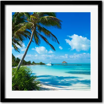 Produktbild von Bild - 50 cm x 50 cm - MDF - Rahmen, Wandkunst - Tropischer Strand