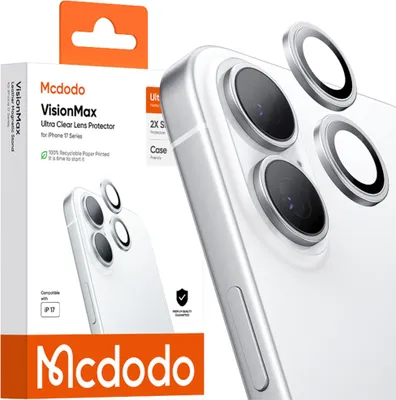 Zdjęcie produktu dla Mcdodo Szkło Hartowane Na Aparat Ochronne Do Apple Iphone 17 Tył Srebne