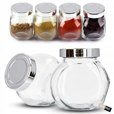 Produktbild von Cadro Gewürzmühlen- und Glasbehälter-Set, 8-teilig, Edelstahl