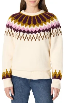 Produktbild von A. Essentials Damen Fair-Isle Oversize-Pullover mit Rundhalsausschnitt, Creme Ka
