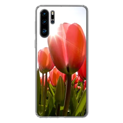 Produktbild von MuchoWow® Handyhülle Schutzhülle Hülle für Huawei P30 Pro Blumen - Tulpen - Sonne Silikon Softcase Handy Hülle - Schutzdeckel
