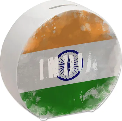Produktbild von Spardose mit Indien-Flagge im Used Look - Sparschwein für Urlauber