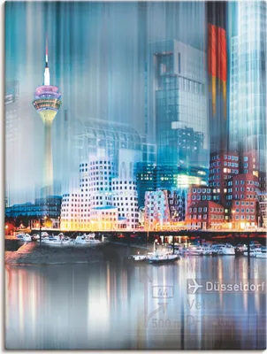 Produktbild von ARTland Leinwandbild Düsseldorf Skyline Collage VI Größe: 45x60 cm
