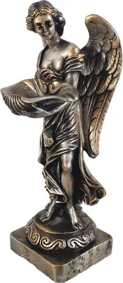 Produktbild von 23,5cm Alabaster Figur Engel mit Blütenschale Silber
