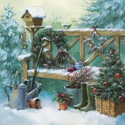 Produktbild von 20 Servietten Winter Gardening - Gartenarbeit im Winter 33x33cm