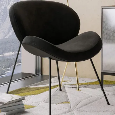 Produktbild von 2er-Set NAOMI | Designerstuhl | Samt | Schwarz | Samtstuhl, Hotelstuhl