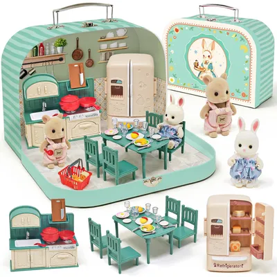 Image de Solidchoice - Coffret de maison de poupée portable pour enfants