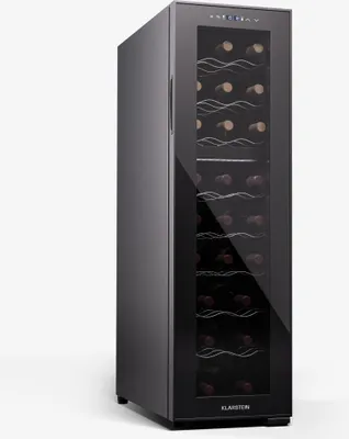 Image de Klarstein Cave à vin sur pied 2 zones, Petit réfrigérateur à boissons, Petite cave à vin avec porte vitrée, Réfrigérateur à boissons intérieur/extérieur, cave à vin, 24 bouteilles