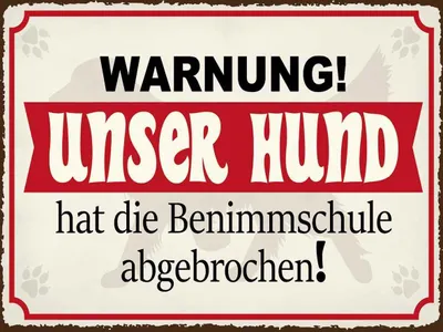 Produktbild von vianmo Holzschild 30x40 cm unser Hund hat Benimmschule Warnschild Hinweisschild