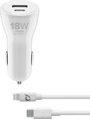 Obrázok produktu pre Cellularline CBRIPHKITC2L2PD30W, Auto, Zapaľovač, 1 m, Biela
